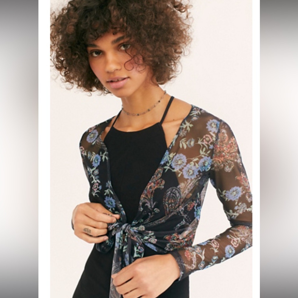 Free People Mesh Wrap Top